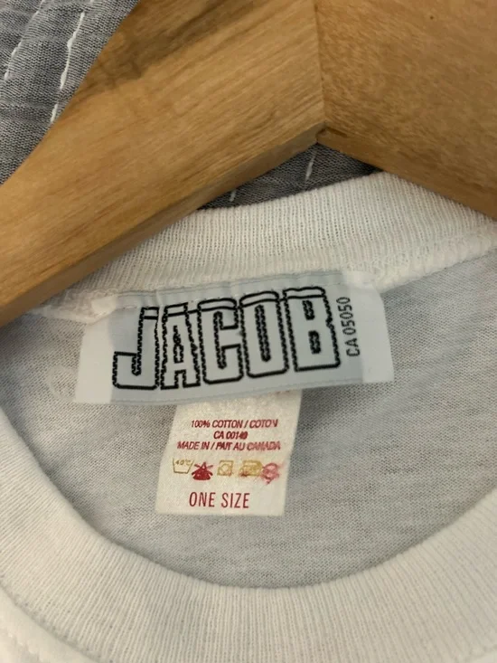 Vintage JACOB 1990s white cotton t shirt - Picture 5 of 5
